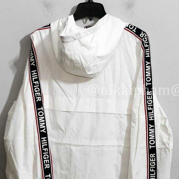NWT Tommy Hilfiger Ladies' Long Windbreaker IN WHITE - Picture 7 of 7